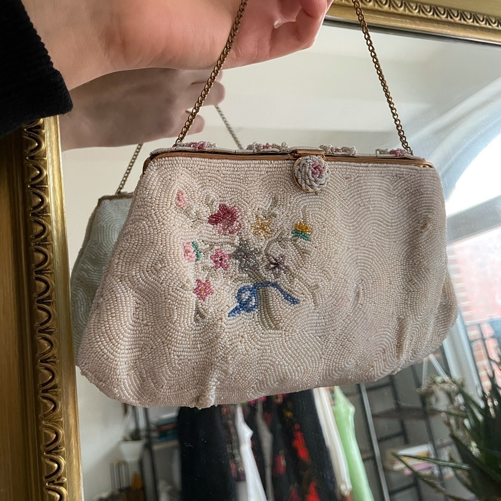 Hand beaded vintage purse
